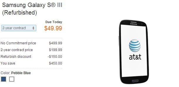 Refurbished AT&T Galaxy S3 available today only for $50