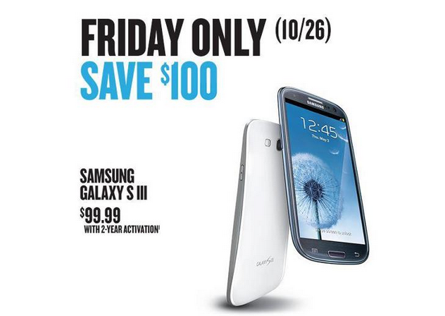 Samsung Galaxy S3 Price at Best Buy just $100 this Friday, Oct 26