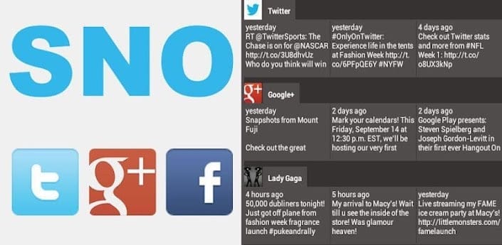 An Android app to get your Facebook, Twitter and Google+ updates at one place – Social Network Overview