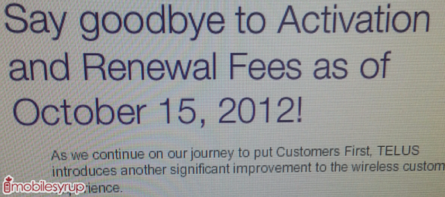 TELUS Canada kicks out Activation fees and Renewal fees