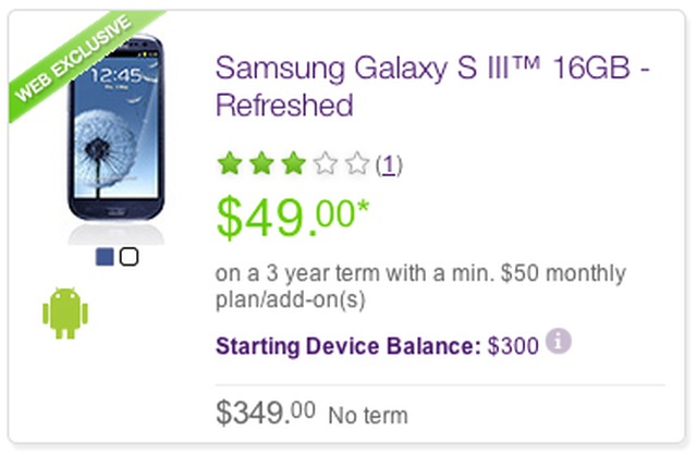 16 GB Refreshed Galaxy S3 Priced $349 at Telus Canada