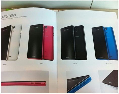 Xperia AX colors found in its catalogue, will arive in Turquoise, White, Black and Pink