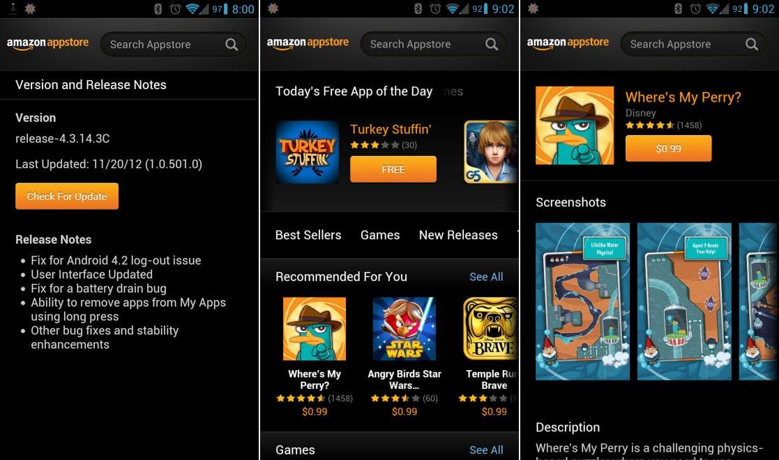 Amazon Appstore Android app gets a new look, Android 4.2 compatibility