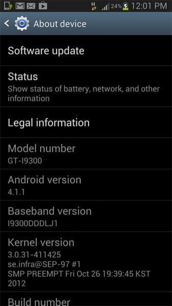 Samsung Galaxy S3 Jelly Bean Update now rolling out in India. Firmware version: DDLJ1