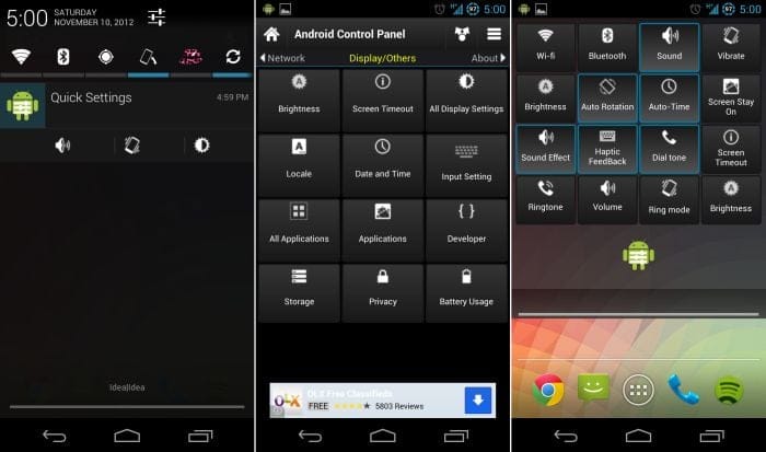 Android 4.2 like Quick Settings for Froyo, Gingerbread and Ice Cream Sandwich Android devices