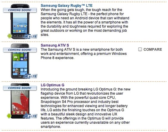 SaskTel Canada lists the Optimus G as coming soon