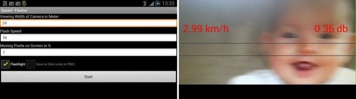 Calculate speed using your phone camera with Speed Flasher Android App