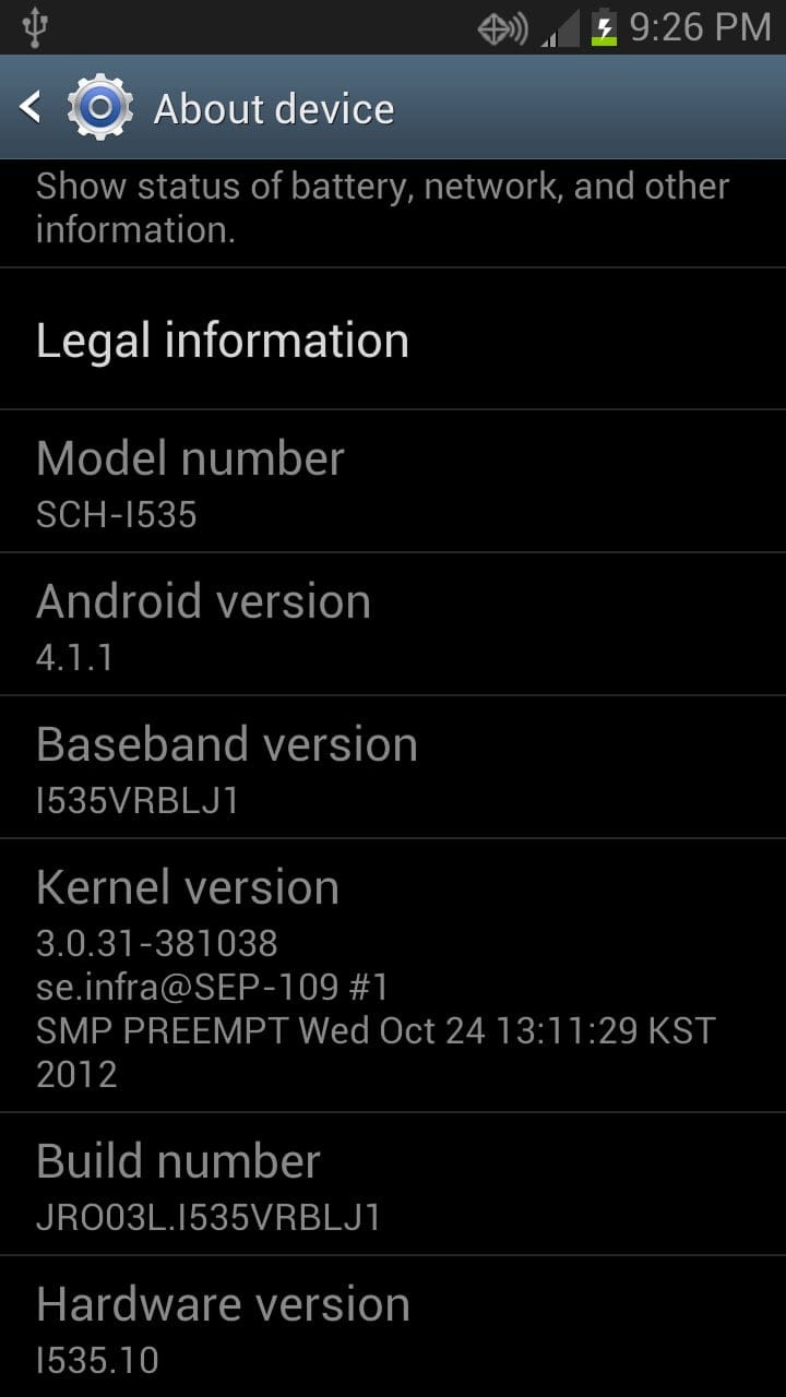 Verizon Galaxy S3 Jelly Bean update leaked again. Firmware version: VRBLJ1