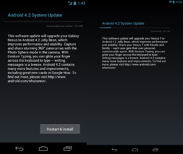 Android 4.2 for Galaxy Nexus Yakju build and Nexus 7 rolling out now