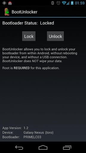 BootUnlocker: Lock and Unlock Bootloader of Nexus 4, Galaxy Nexus and Nexus 10 as and when you want