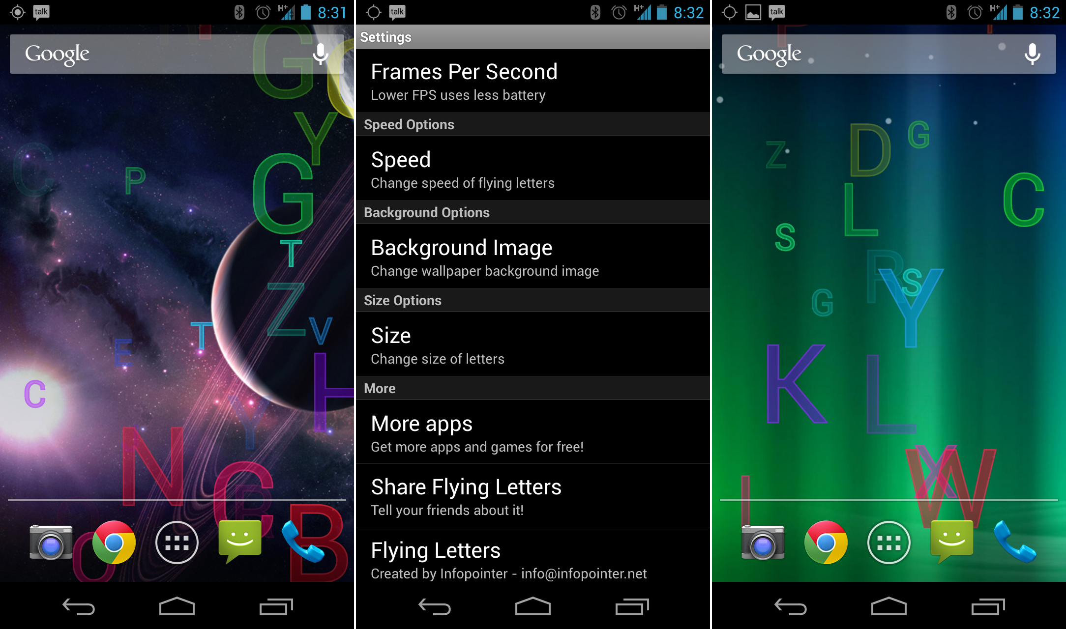 Flying Letters Live Wallpaper is a surprisingly beautiful LWP Android App