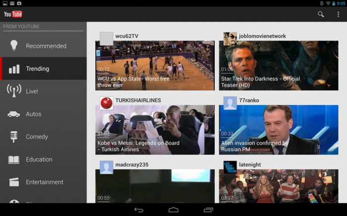 YouTube updates Android app with 10-inch tablet friendly UI