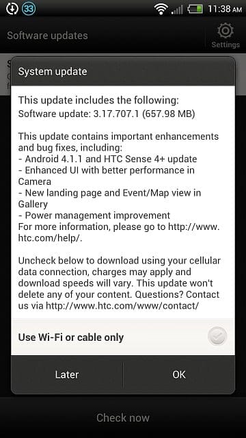 Jelly Bean OTA Update for HTC One XL (Evita) rolling out, version 3.17.707.1