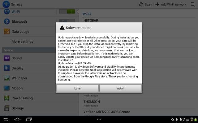 Manually Install Android 4.1.2 Update on Samsung Galaxy Note 10.1 N8000 (Global) and N8013 (US Cellular)