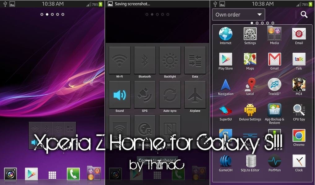 Sony Xperia Z Home Launcher ported to Samsung Galaxy S2, S3, Note and Note 2