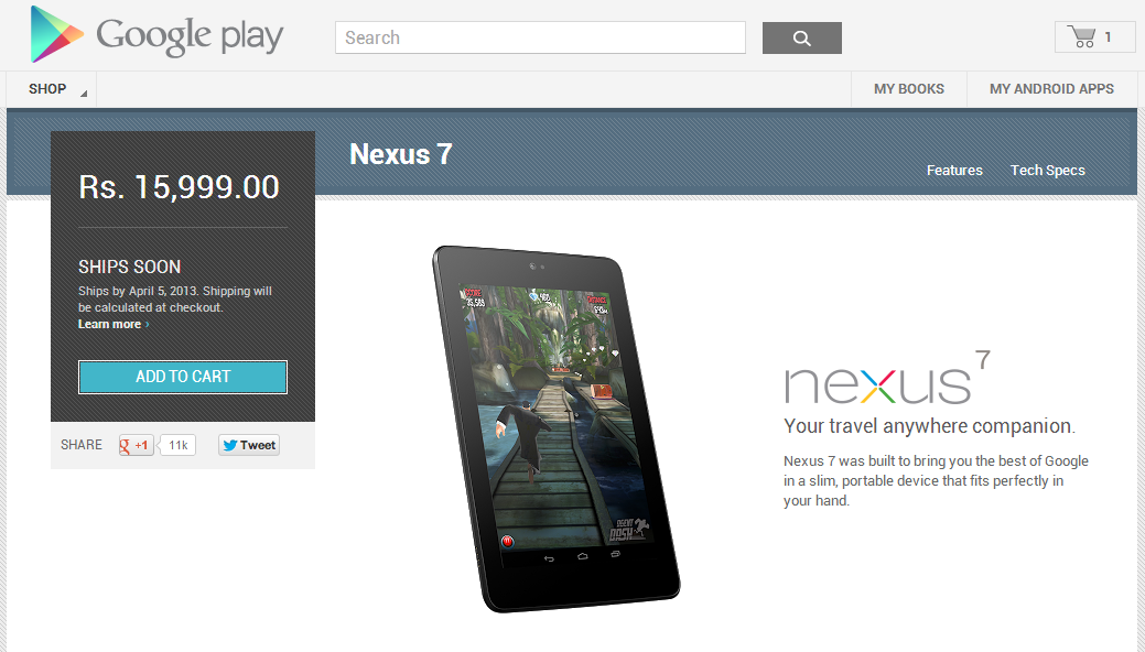 Google debuts Nexus line on Indian Play Store with Nexus 7