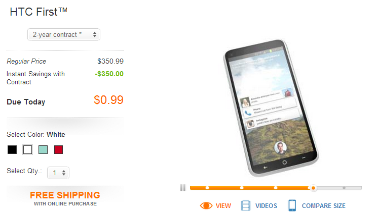 AT&T sets HTC First price to $0.99, makes the Facebook Phone cheap and desirable