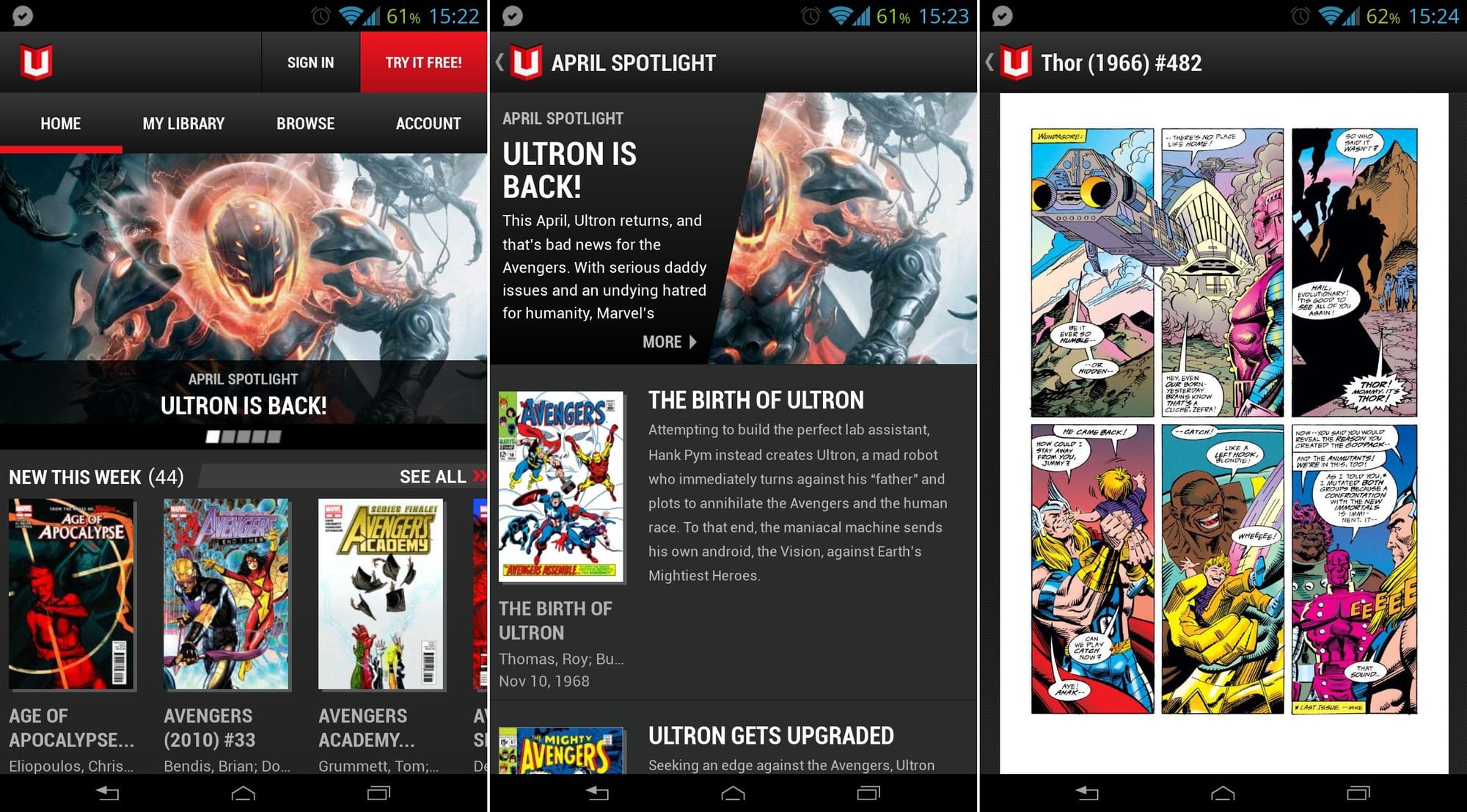 Marvel Unlimited app released for Android