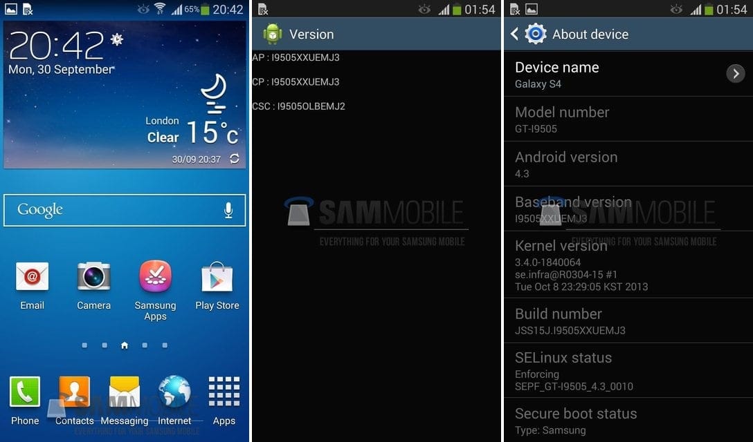 I9500XXUEMJ5 Firmware brings Android 4.3 to Samsung Galaxy S4 GT-I9500