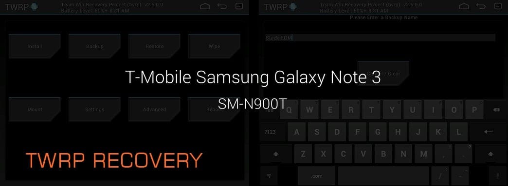 TWRP Recovery T-Mobile Galaxy Note 3 SM-N900T