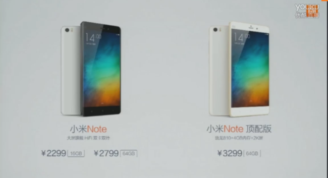 Official Xiaomi Mi Note Pro Price and Specs!