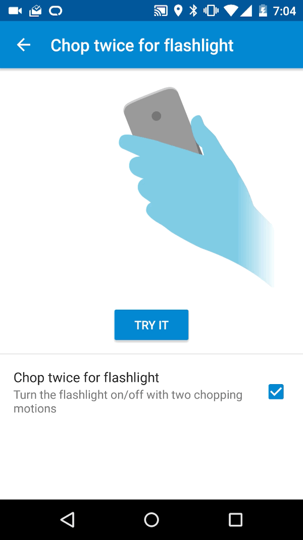 Motorola adds new feature: Chop your way to some quick light