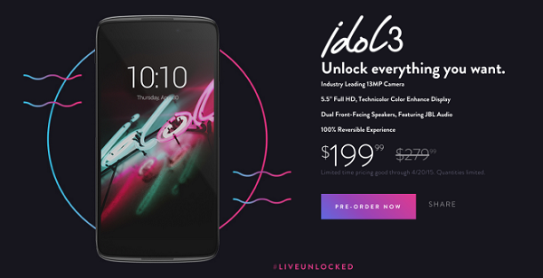 You Can Pre-Order Alcatel OneTouch Idol for $200 till April 20