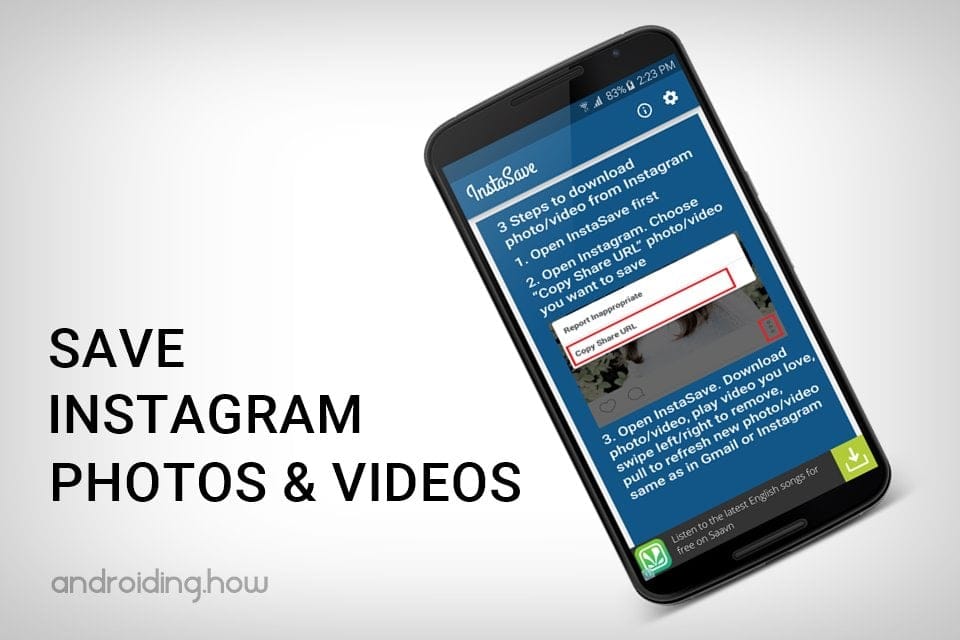 Download and Save Instagram Photos and Videos using InstaSave app on your Android device