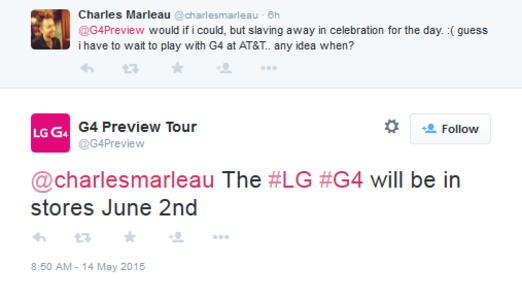 T-Mobile Hints at LG G4 Launch on June 2