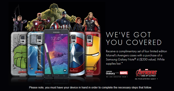 You can get 4 free Avengers cases on buying Samsung Galaxy Note 4 in the U.S.