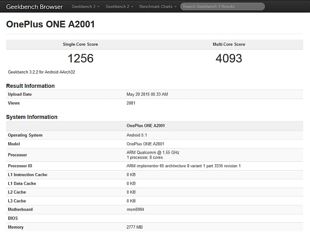 Alleged OnePlus Two Benchmark Leaks Revealing Possible Specifications