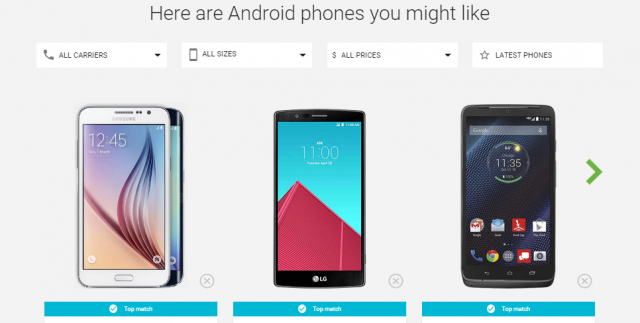 Find the best Android Smartphone with the new Google Tool