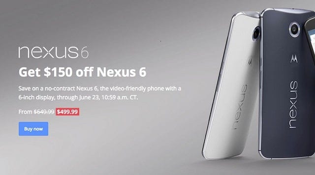 Motorola Nexus 6 Receives a Price Cut, Sells at $499