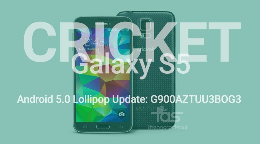 Cricket Galaxy S5 gets Lollipop update in G900AZTUU3BOG3 build [Odin TAR]