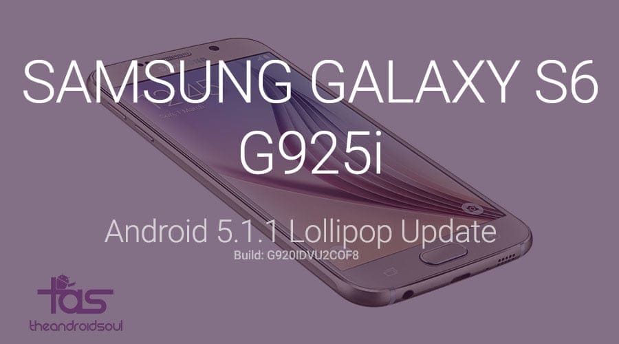 G925IDVU2COF8: Samsung Galaxy S6 Edge G925i Android 5.1.1 update direct download link and install instructions