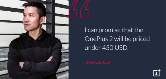 OnePlus 2 confirmed to be priced under $450