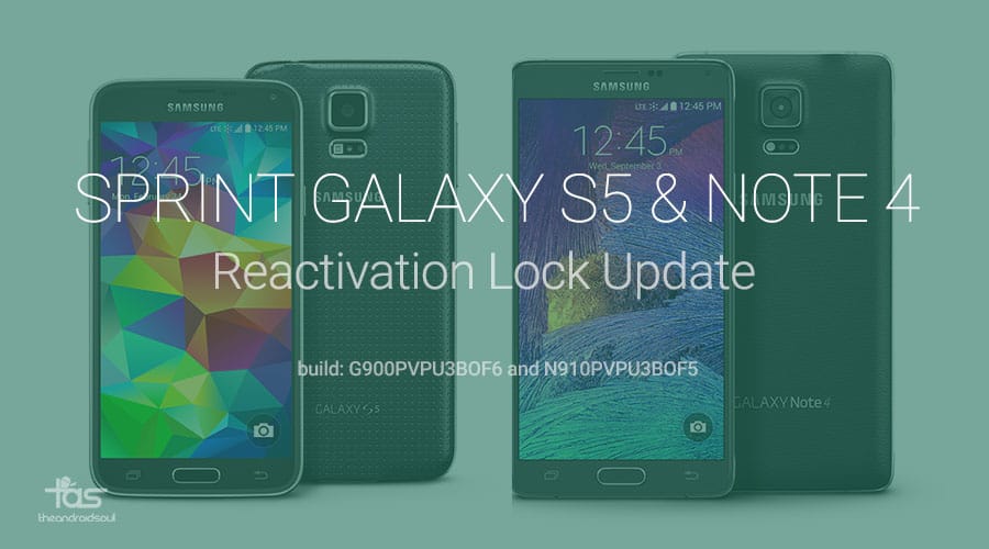 Sprint updates Galaxy S5 and Note 4 but it’s not Android 5.1, brings reactivation lock security to both devices