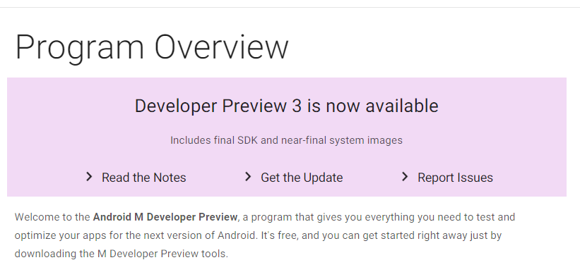 Android Developer Preview 3 available for download as build MPA44G