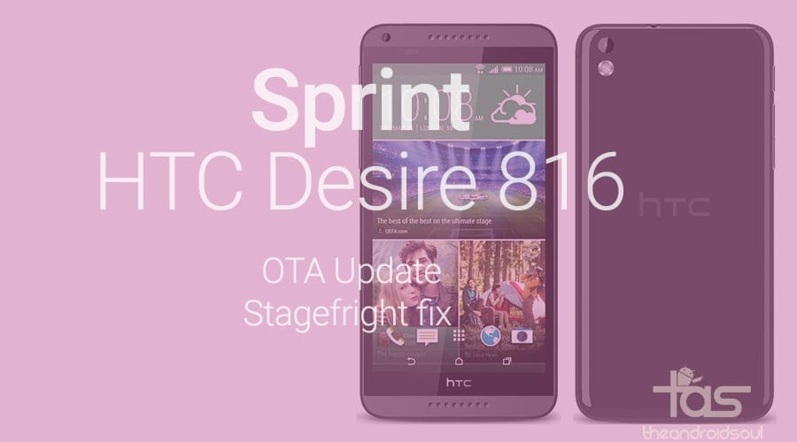 Sprint HTC Desire 816 also receives OTA update to fix Stagefright vulnerability