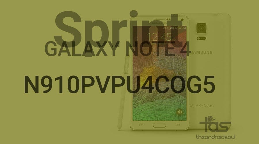 Download N910PVPU4COG5 Android 5.1.1 update for Sprint Galaxy Note 4 [Stock Odin TAR]