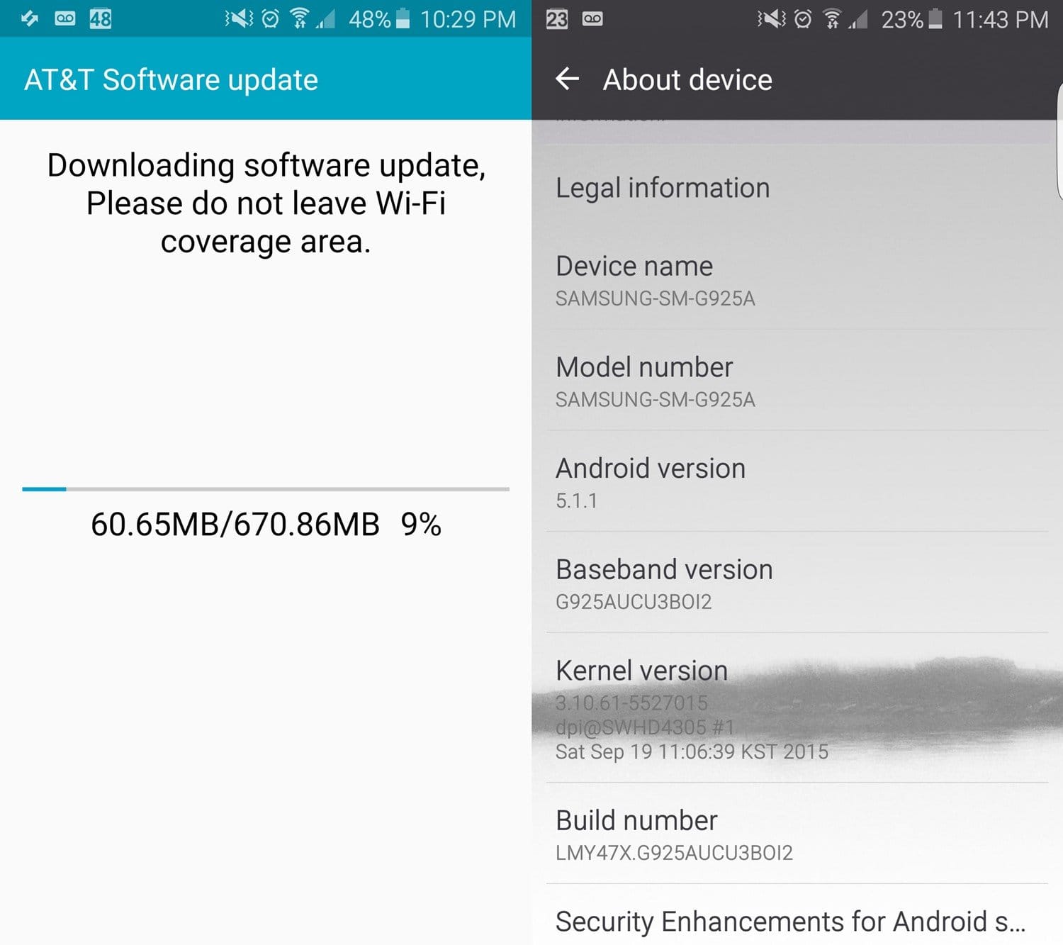 AT&T Galaxy S6 Edge Android 5.1.1 update (G925AUCU3BOI2) is out, may bring Samsung Pay support too!