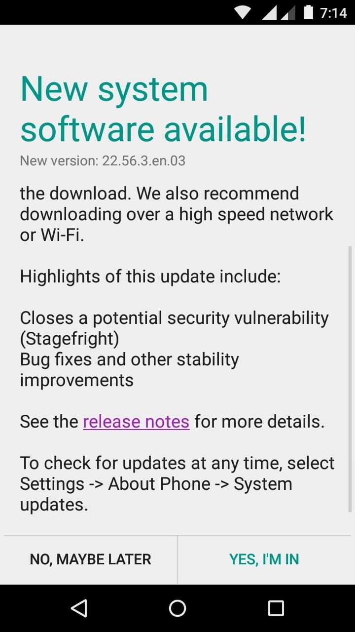 Moto G 2nd Gen (2014) India receives Stagefright fixer update without Android 5.1 [Download OTA]