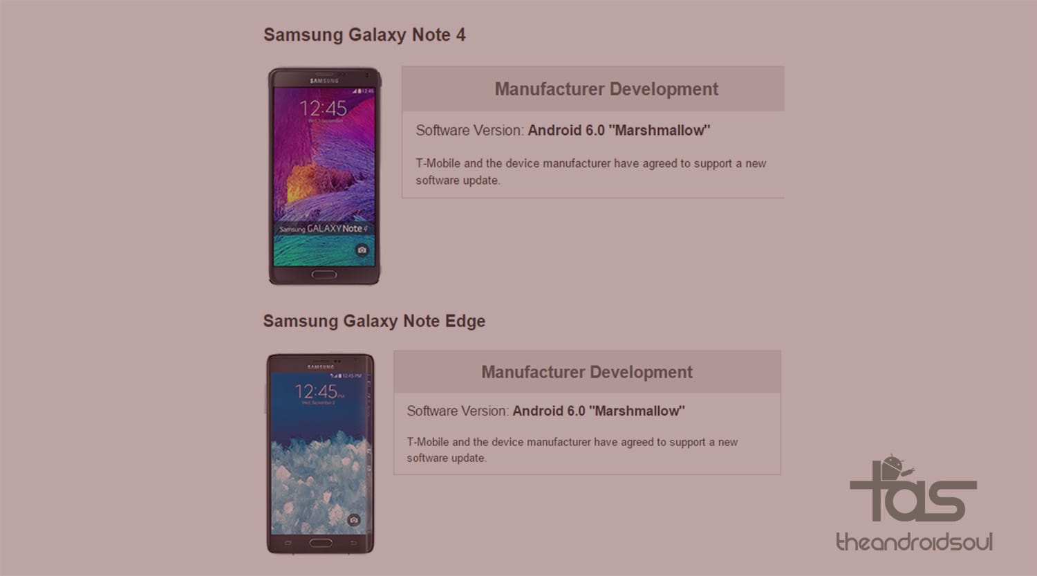 T-Mobile Galaxy Note 4 and Note Edge Marshmallow update confirmed to be in works!