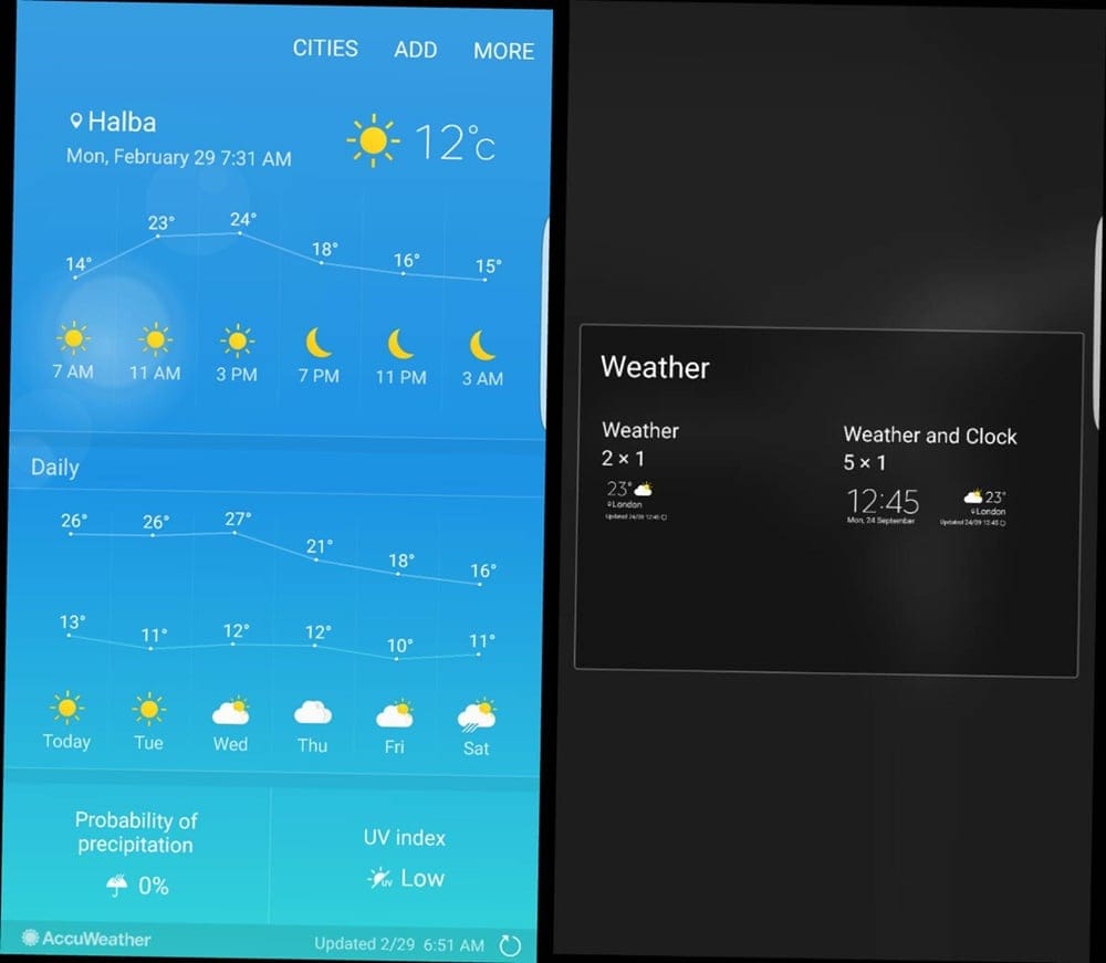 Galaxy S7 Weather App Download