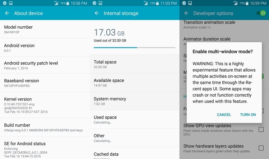 Download Sprint Galaxy Note 4 Marshmallow leak and Root