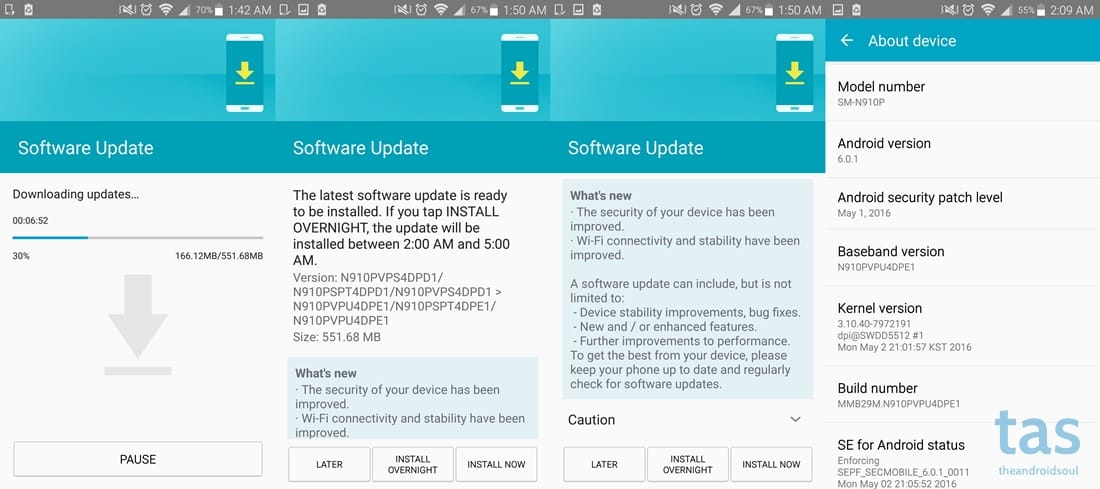 Sprint Galaxy Note 4 receives new Update (PE1)