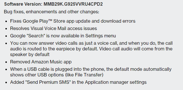 Verizon Galaxy S6 and S6 Edge receiving new update today, build G920VVRU4CPD2 and G925VVRU4CPD2