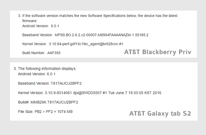 AT&T Blackberry Priv and Galaxy Tab S2 get the Android Marshmallow OTA