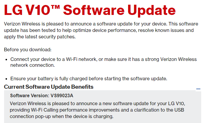 LG V10 update