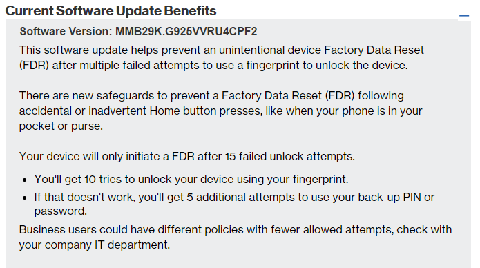 Verizon Galaxy S6 and S6 Edge PF2 update fixes Factory Data Reset issue when unlock code is forgotten